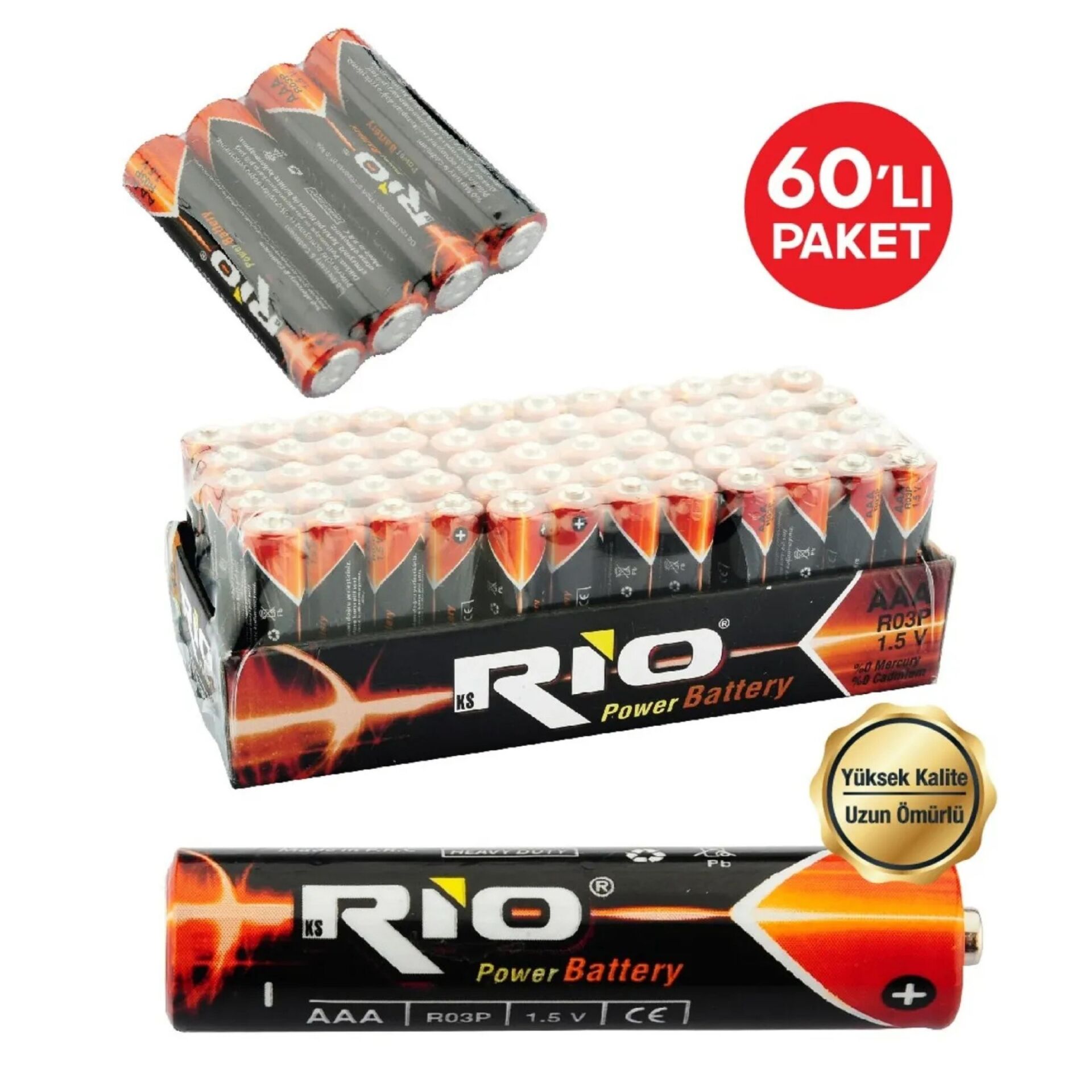 Rio Baterry R03 PVC İnce Pil 60lı*40