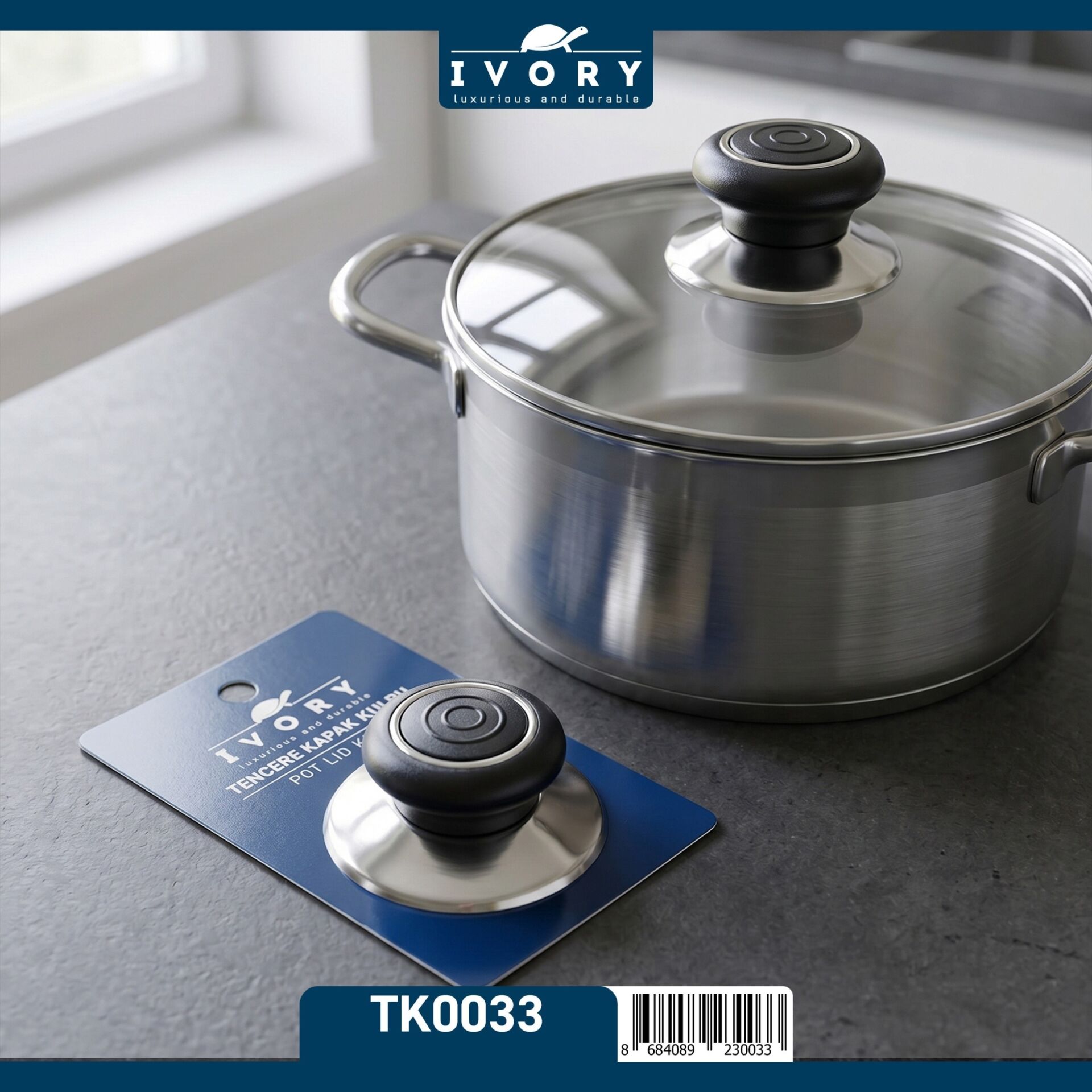 Ivory Tk0033 Tencere Kapak Kulp Metal*12x20