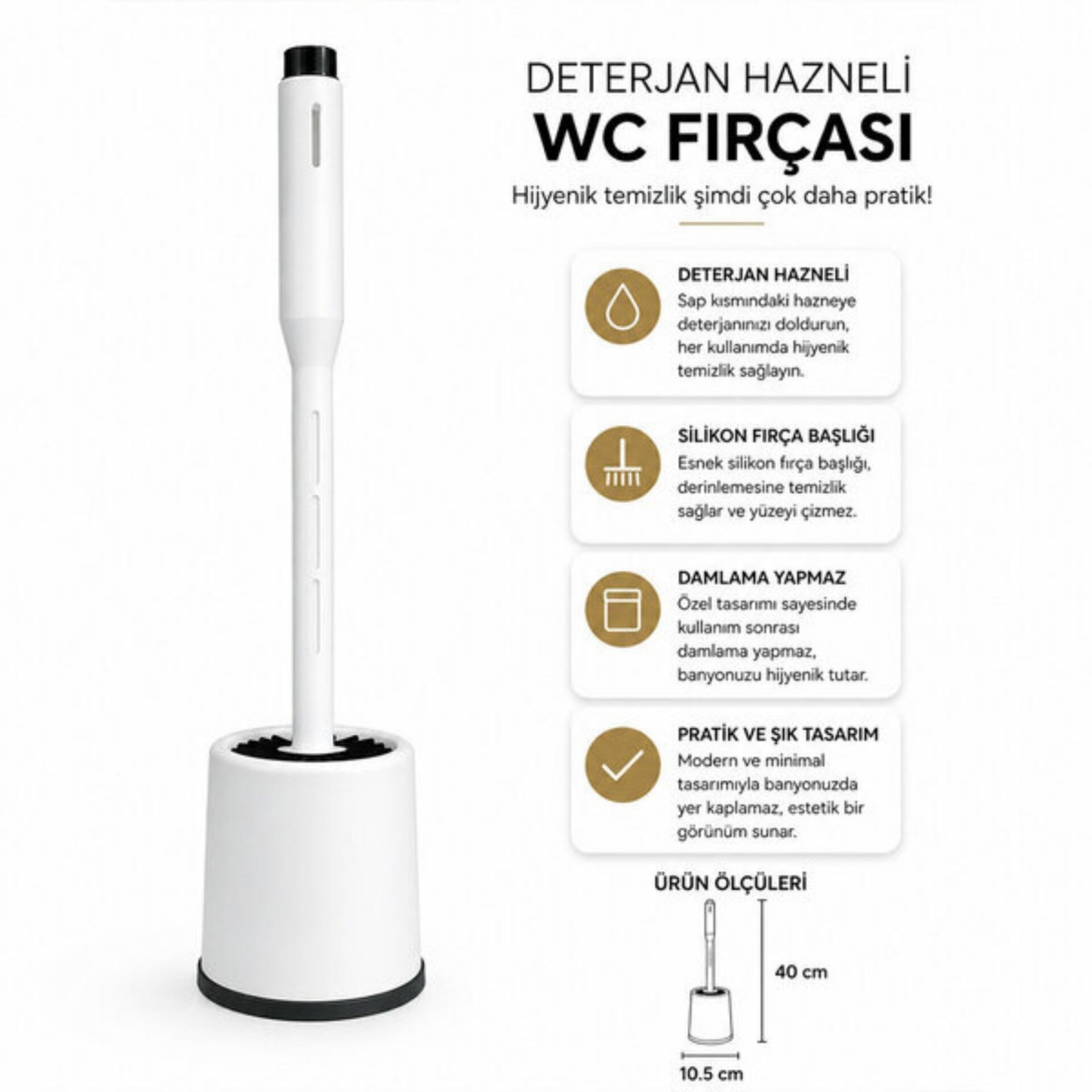 Acero 2116 Deterjan Hazneli Silikon Wc Fırça*12