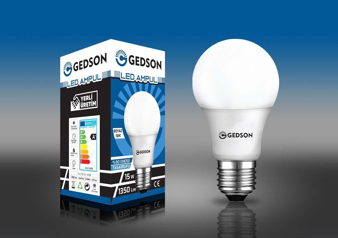 Gedson 15W Beyaz Işık Led Ampul*10x10=100