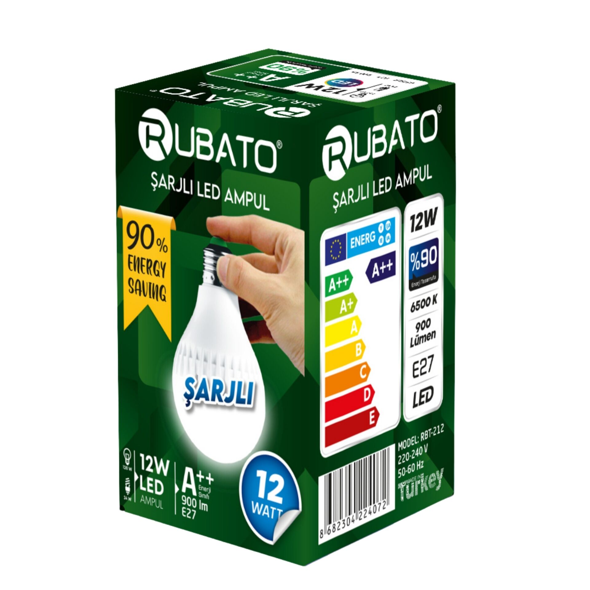 Rubato 12W Şarjlı Led Ampül*5X20