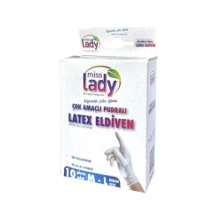 Miss Lady 2773 Pudralı Latex Eldiven 10lu*12x12