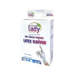 Miss Lady 2773 Pudralı Latex Eldiven 10lu*12x12