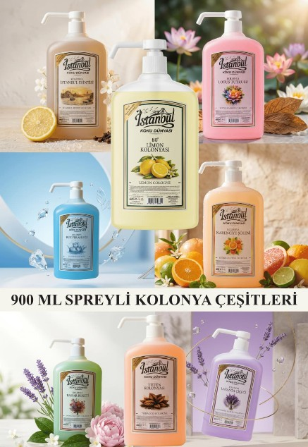 İstanbul Koku 900cc 80° Sprey Mix Kolonyası*12