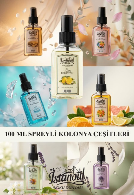 İstanbul Koku 100cc 80° Sprey Mix Kolonyası*24x8