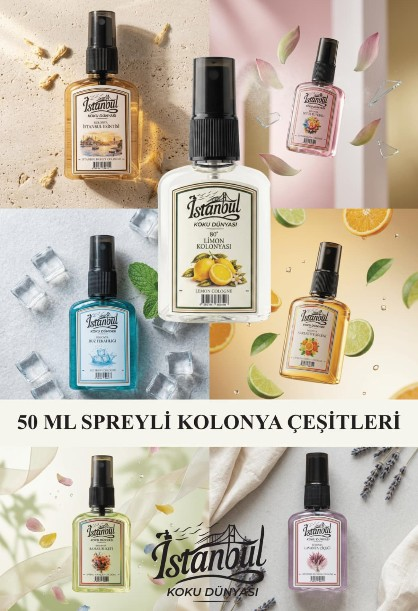 İstanbul Koku 50cc 80° Sprey Mix Kolonyası*36x8