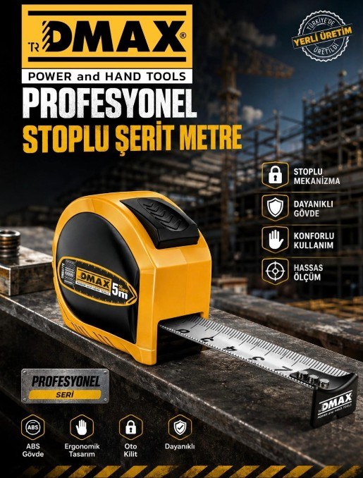 Dmx-4778 Prof Stoplu 5Mx25mm Şerit Metre*12x8
