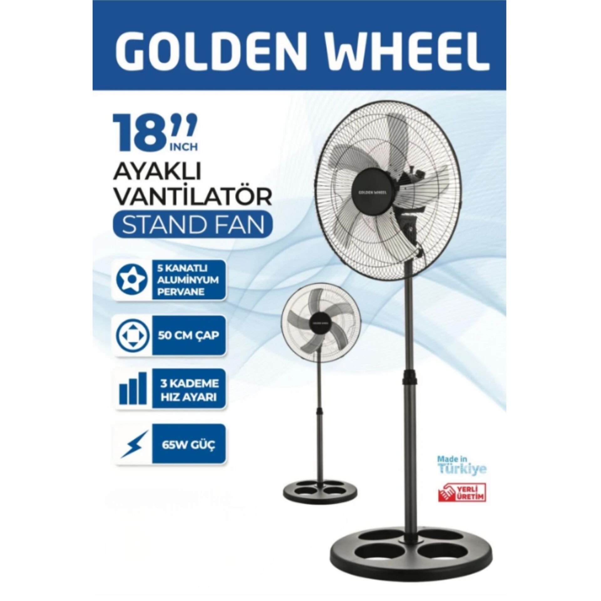 Golden Wheel 50cm 18inç Sanayi Vantilatör