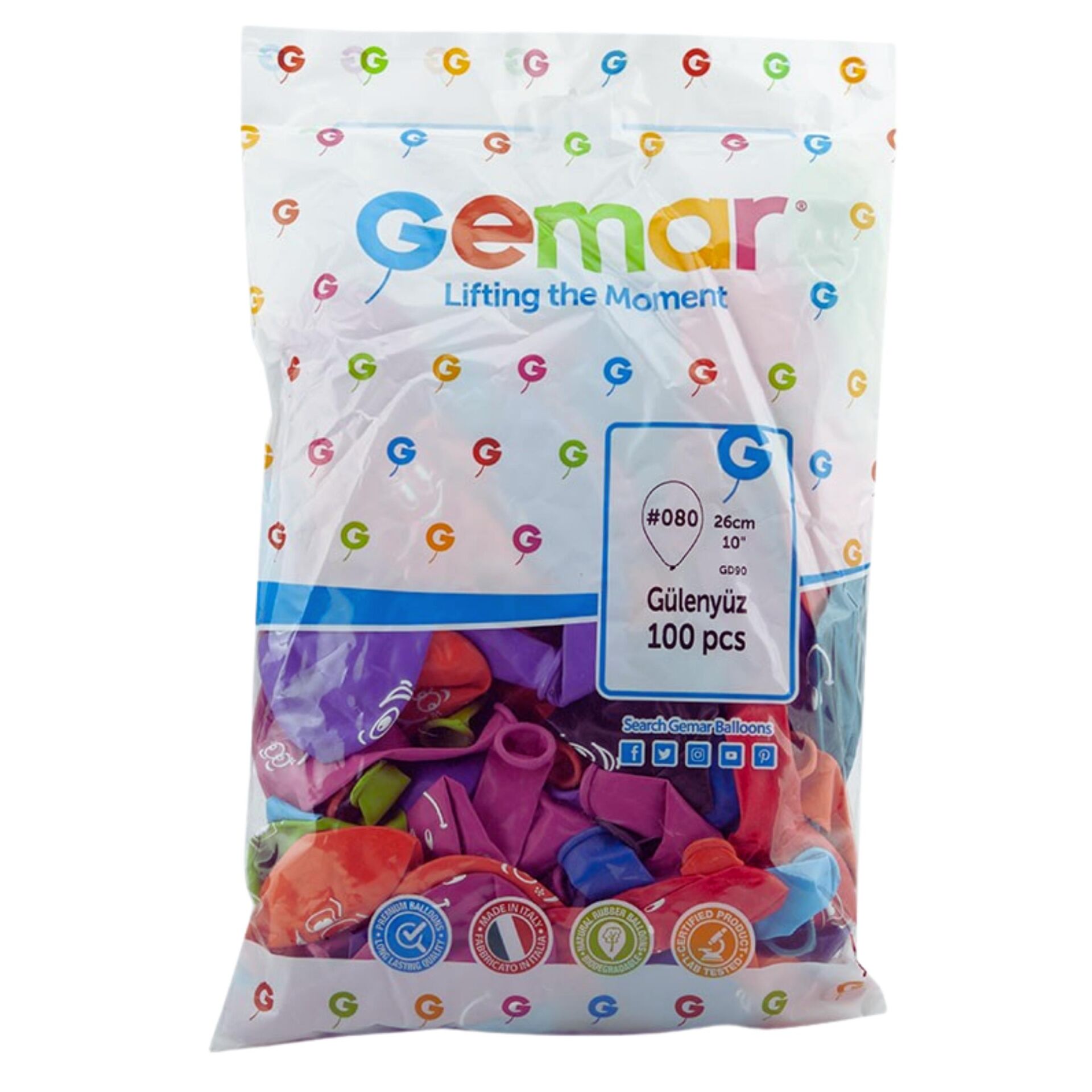 Gemar GD-90 Gülen Yüz Balon 100Lü*100Pk