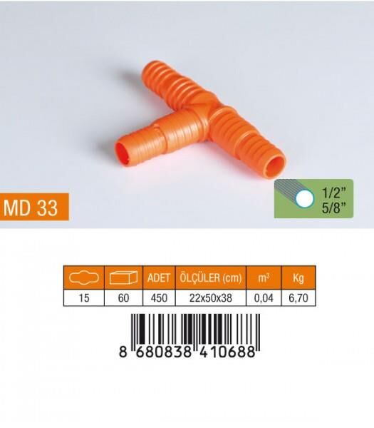 Medalyan Md-33 1/2''-5/8'' Normal Te Hortum Ekı*30