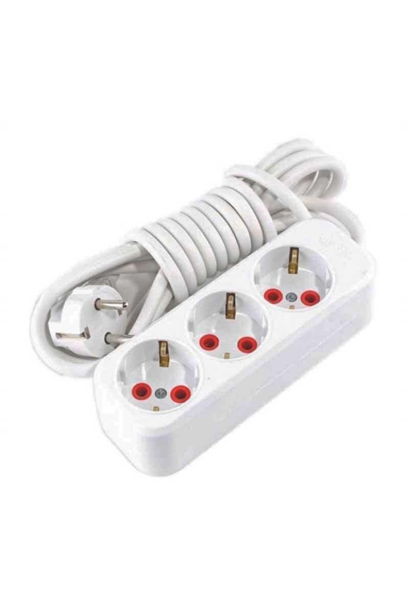 Acd Kod:703A 3 lü Bakır 7mt Topraklı Grup Priz*20