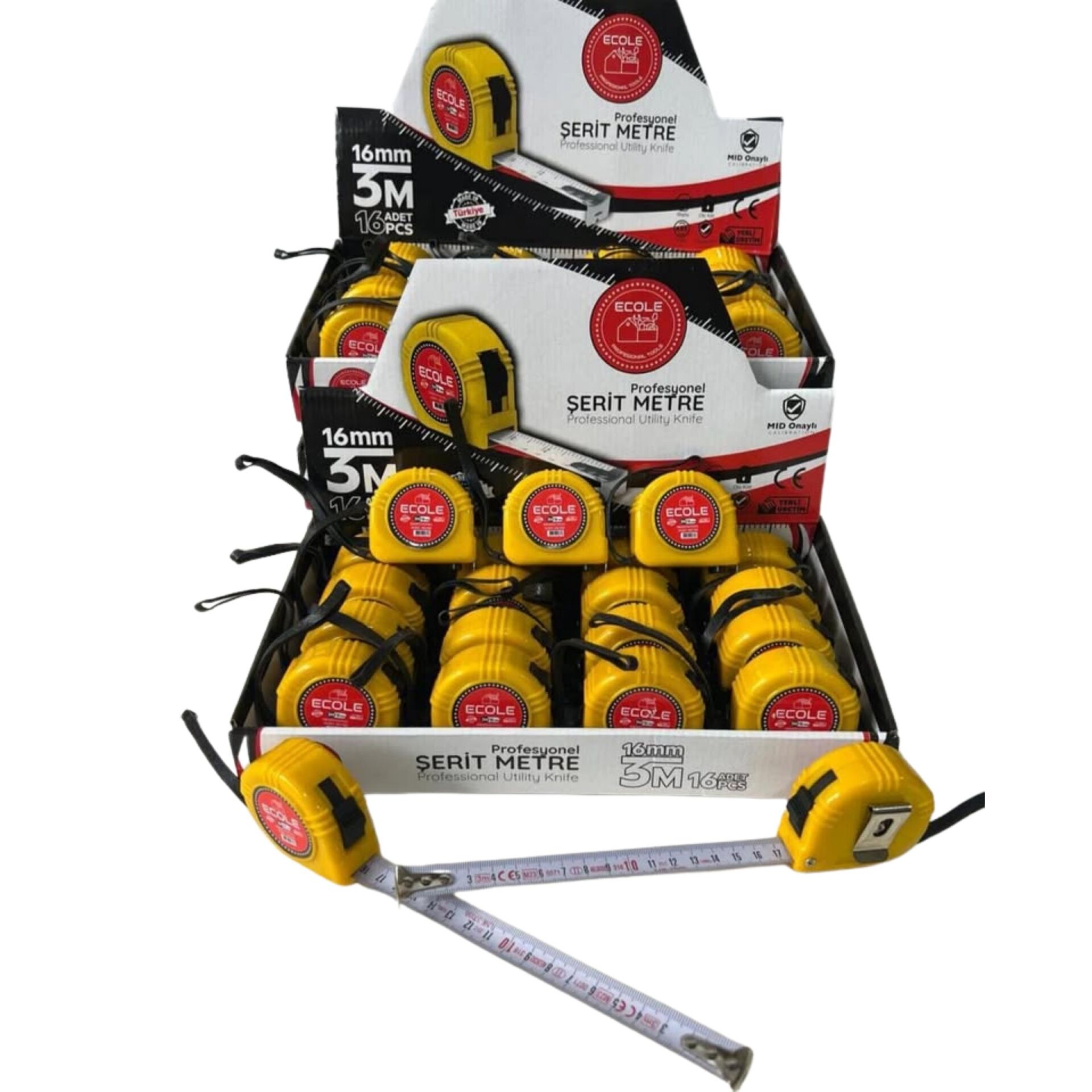 Ecole 3Mx16mm Çelik Metre Moblen*16x10