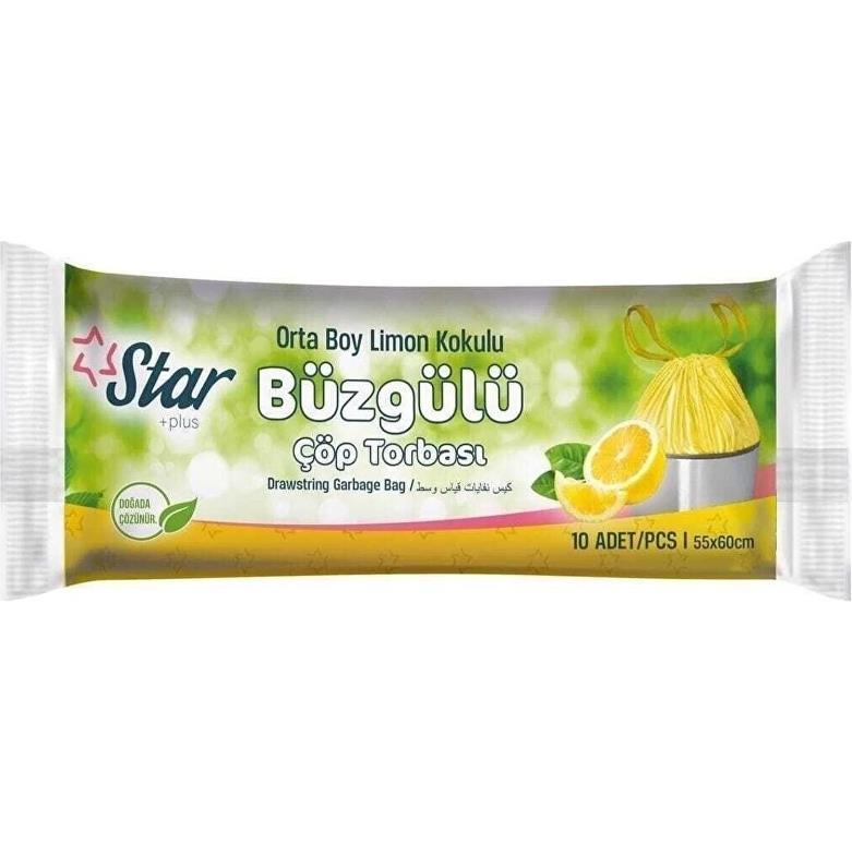 Starplus Büzgülü Orta B.Limon Çöp Torbası 120gr 55x60cm*50