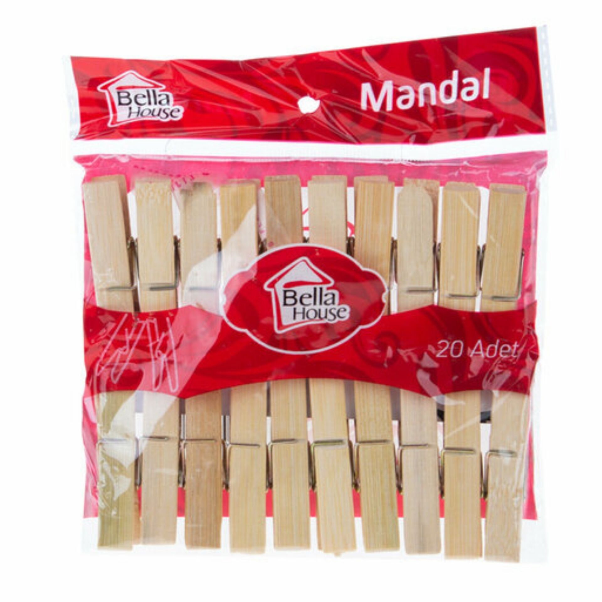 K-1046 Bella Hause Ahşap Mandal 20li*250