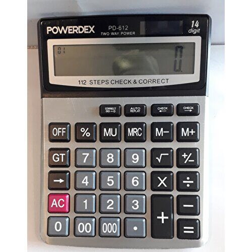 Powerdex PD-612 Hesap Makinası*20x3=60