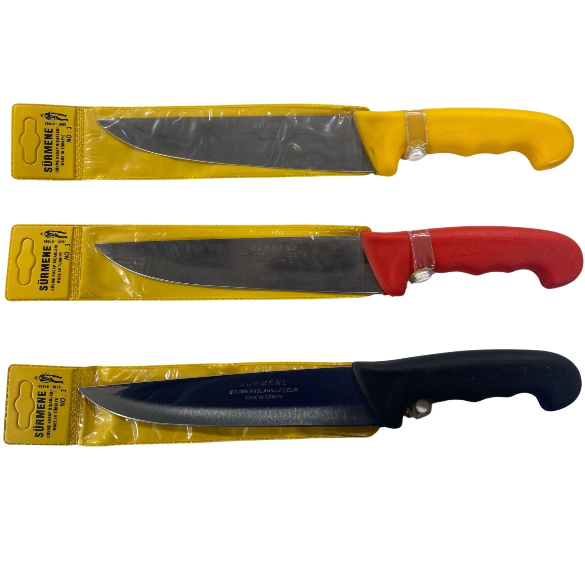 Makrosel  No:3 Paslanmaz Plastik Saplı Bıçak*12