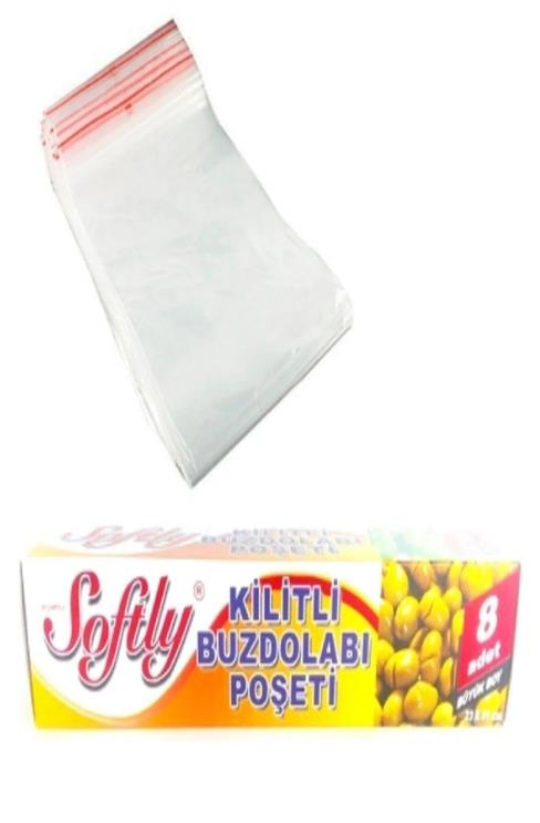 Softly Büyükboy Buzdolabı Poşeti Kilitli 8li*100