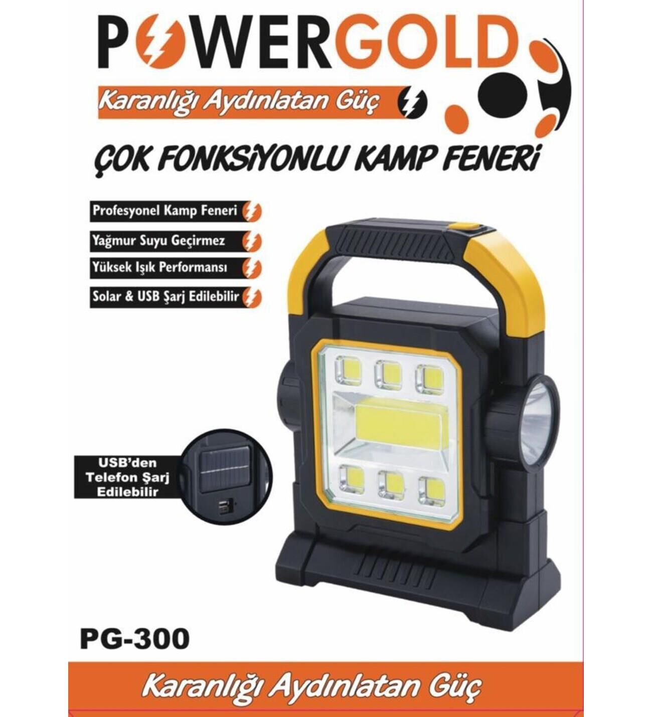E-Pg-300 Powergold Fonksıyonlu Kamp Feneri*60