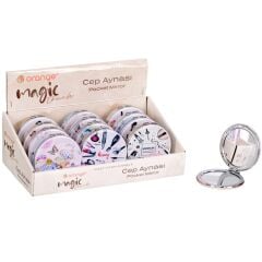 Orange Org-090 Sulu Yuvarlak Lüx Cep Ayna*12x24Pk