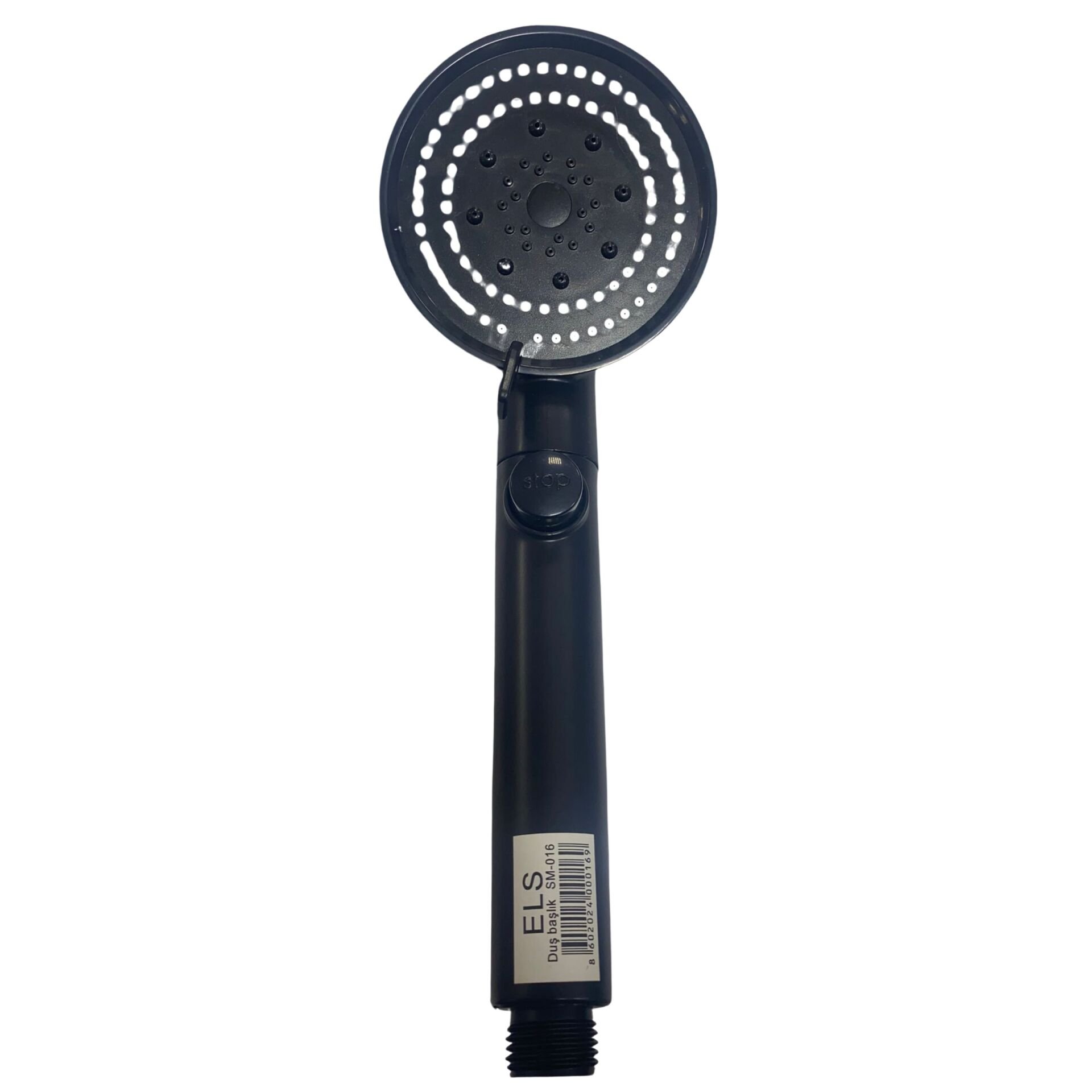 ELS SM-016 Stoplu Siyah Pervaneli Duş Başlığı*100
