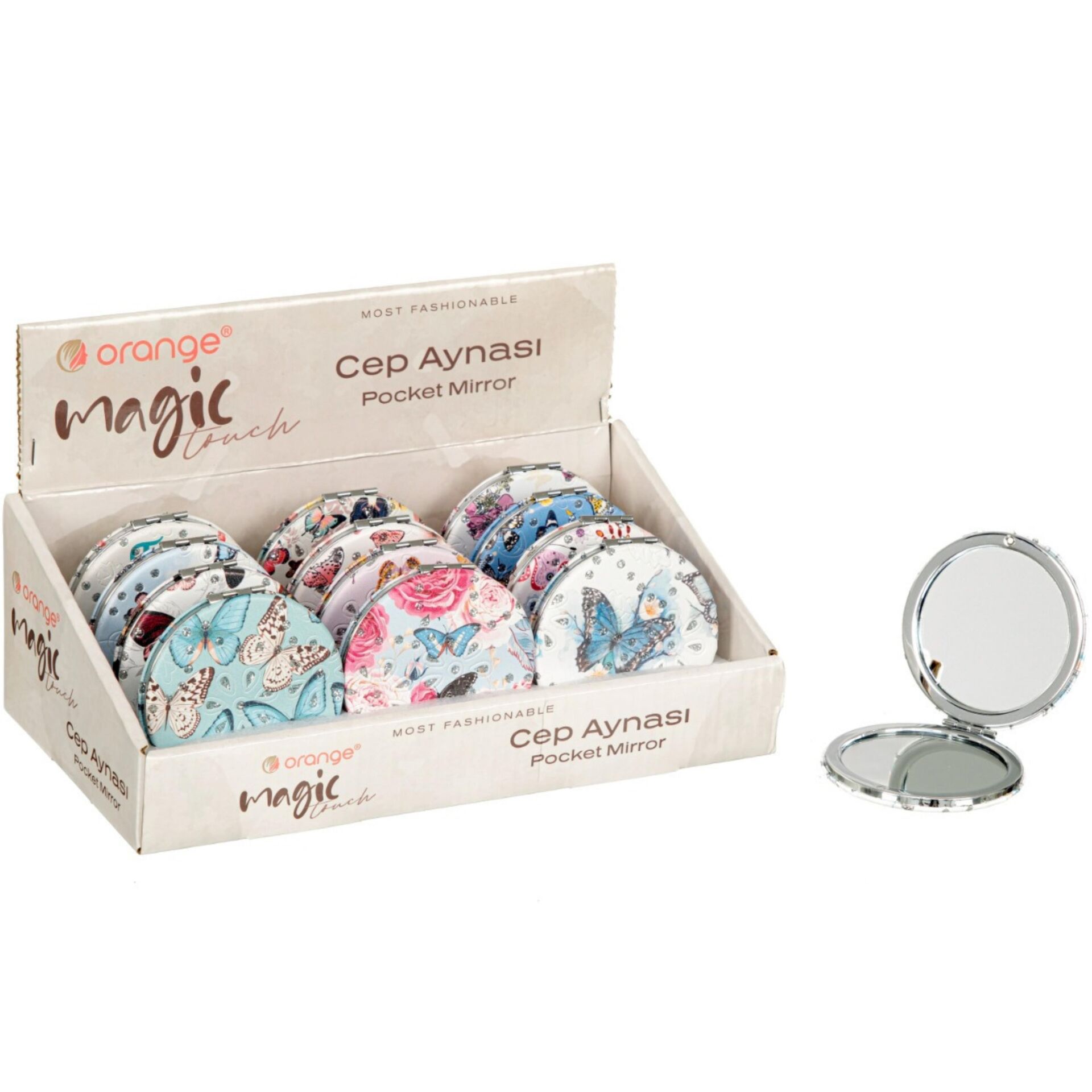 Orange Org-058 Yuvarlak Lüx Cep Ayna*12x24Pk