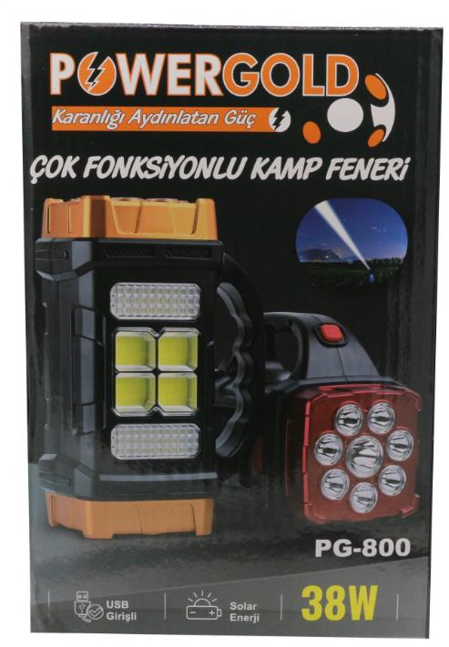 E-Pg-800 Powergold 38W Solar Kamp Feneri*40