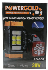 E-Pg-800 Powergold 38W Solar Kamp Feneri*40