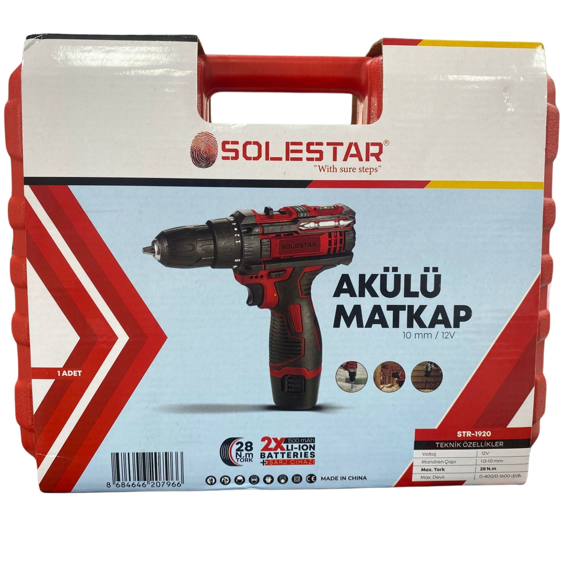 STR-1920 Akülü Matkap 10mm-28N.m 1x1500Mah*10
