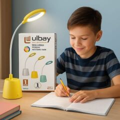 Ulbay Ledli Kalemlikli 5 Renk Masa Lambası*10