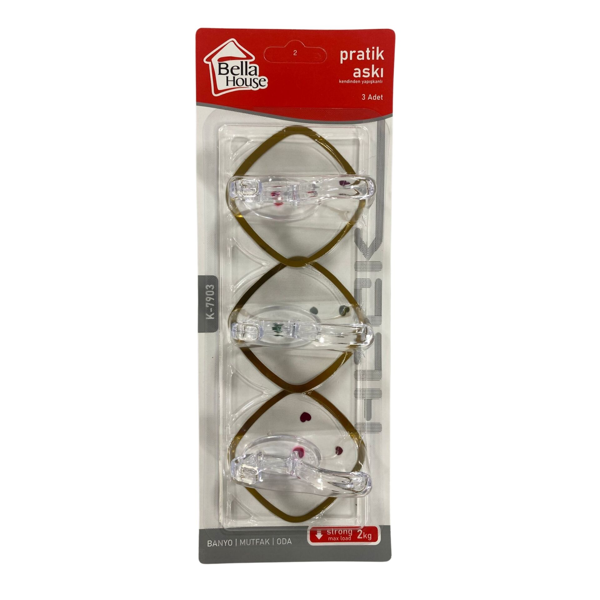 K-7903 Bella House Plastik Askı 3lü*12x30