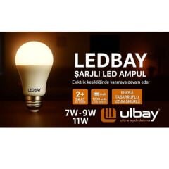 Ledbay 11W Şarjlı Led Ampül*50