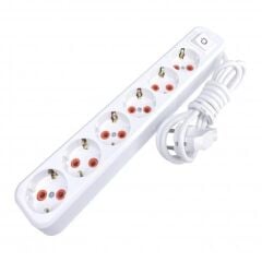 Asel 6 lı 3mt Anht. Topraklı Grup Priz*18