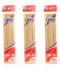 Mıss Lady Ahşap Çöp Şiş 25cm 50lı*50x2=100