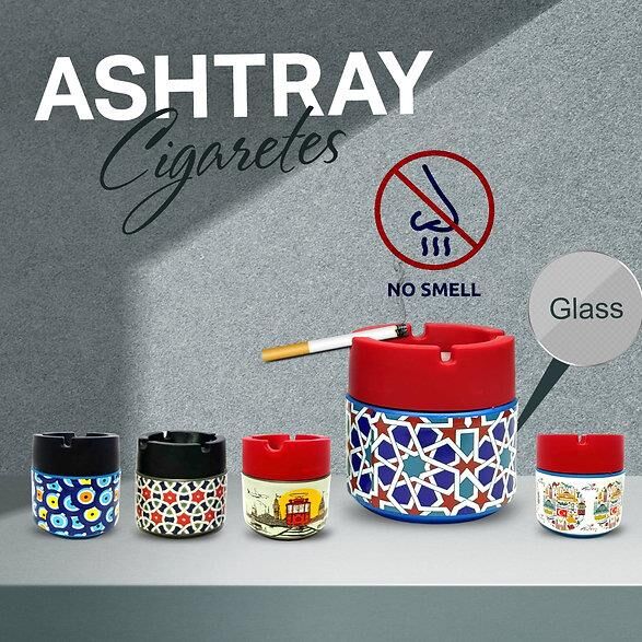 Paxa Desenli Kokusuz Cam Küllük*48