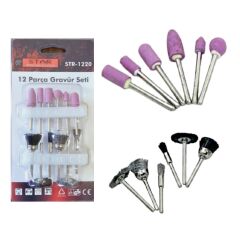 STR-1220 Gravür Set Taş.Tel Fırça P15/12 Prç*25x4