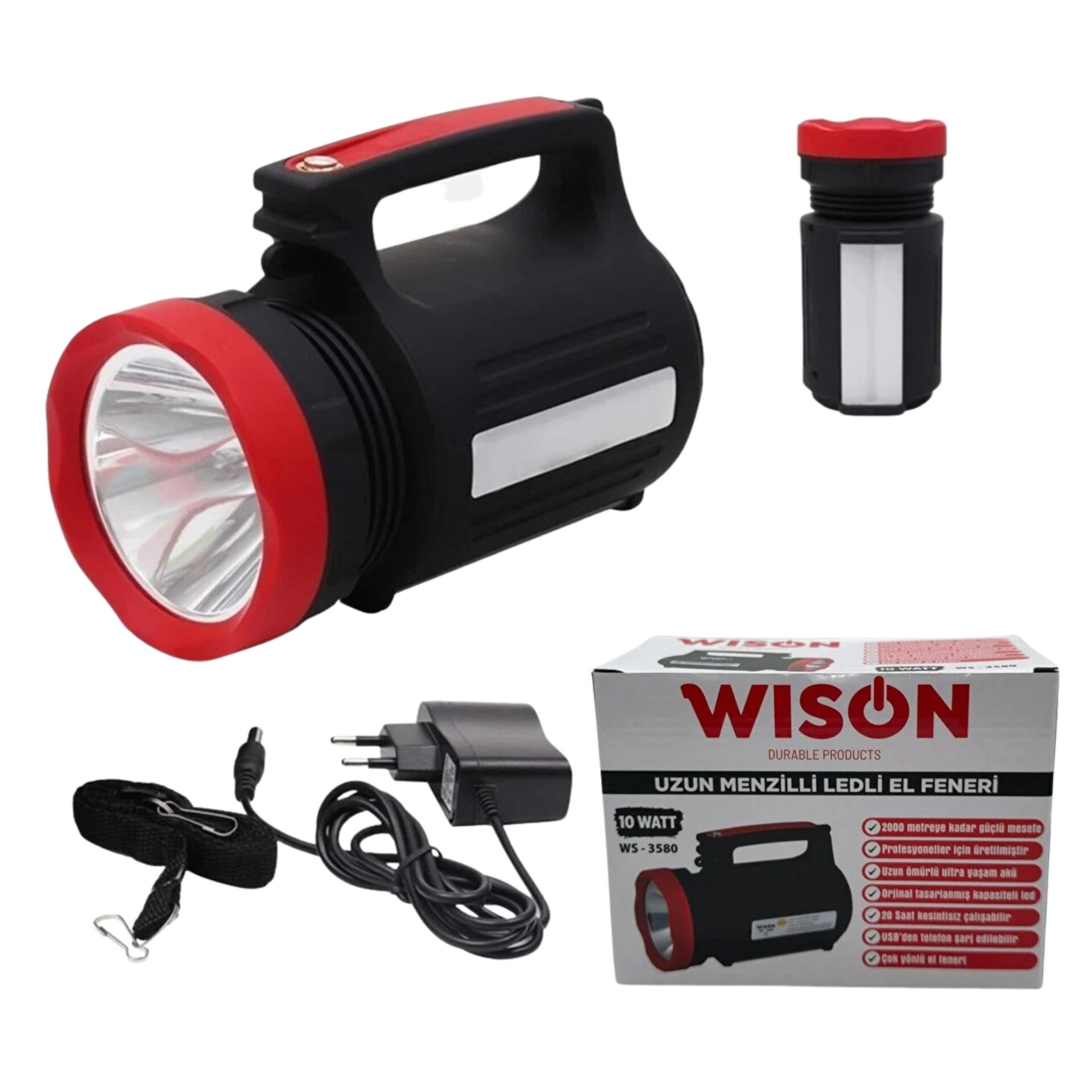Wison WS-3580 Uzun Menzilli LED El Feneri 10 Watt