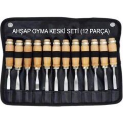 Emg 12 Pcs Çantalı Ahşap Oyma Keski Seti*40