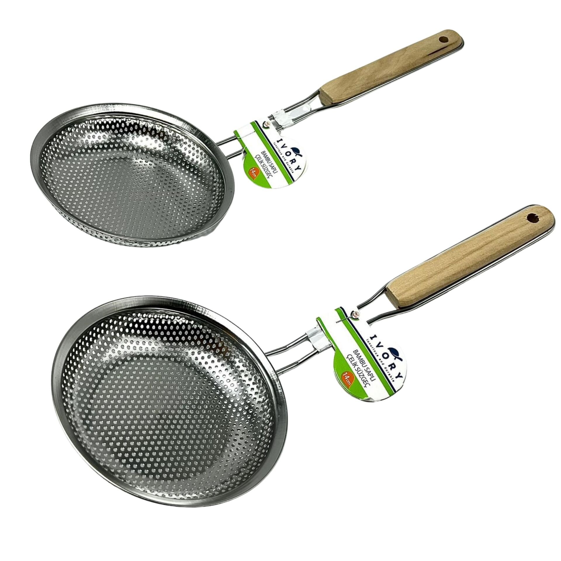 Ivory Szg229 14cm Bambu Saplı Çelik Süzgeç*100