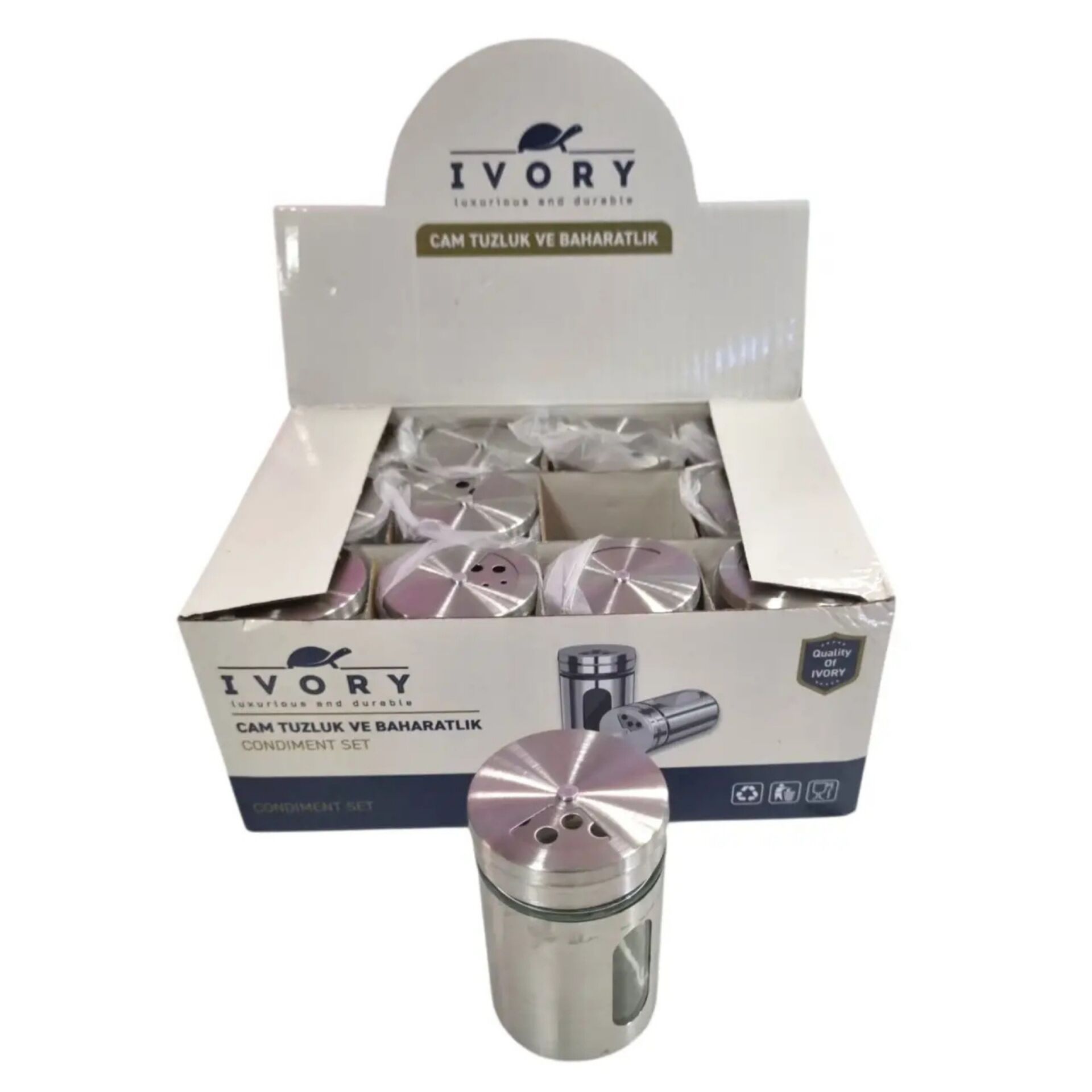 Ivory Cam184 Metal Tuzluk Ve Baharatlık*12x12