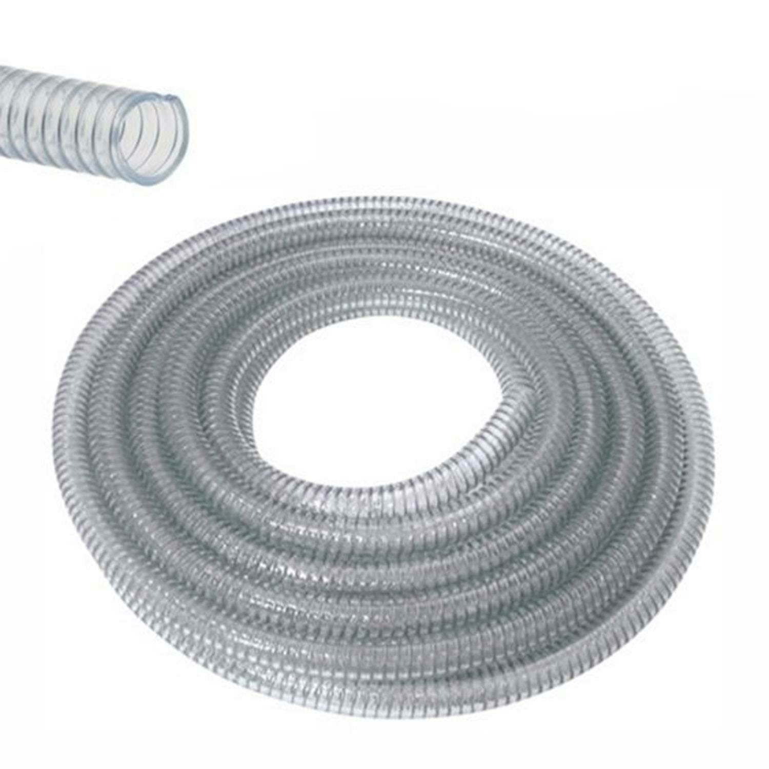 1P'' Spiral Şeffaf Gırtlak Hortum 50mt