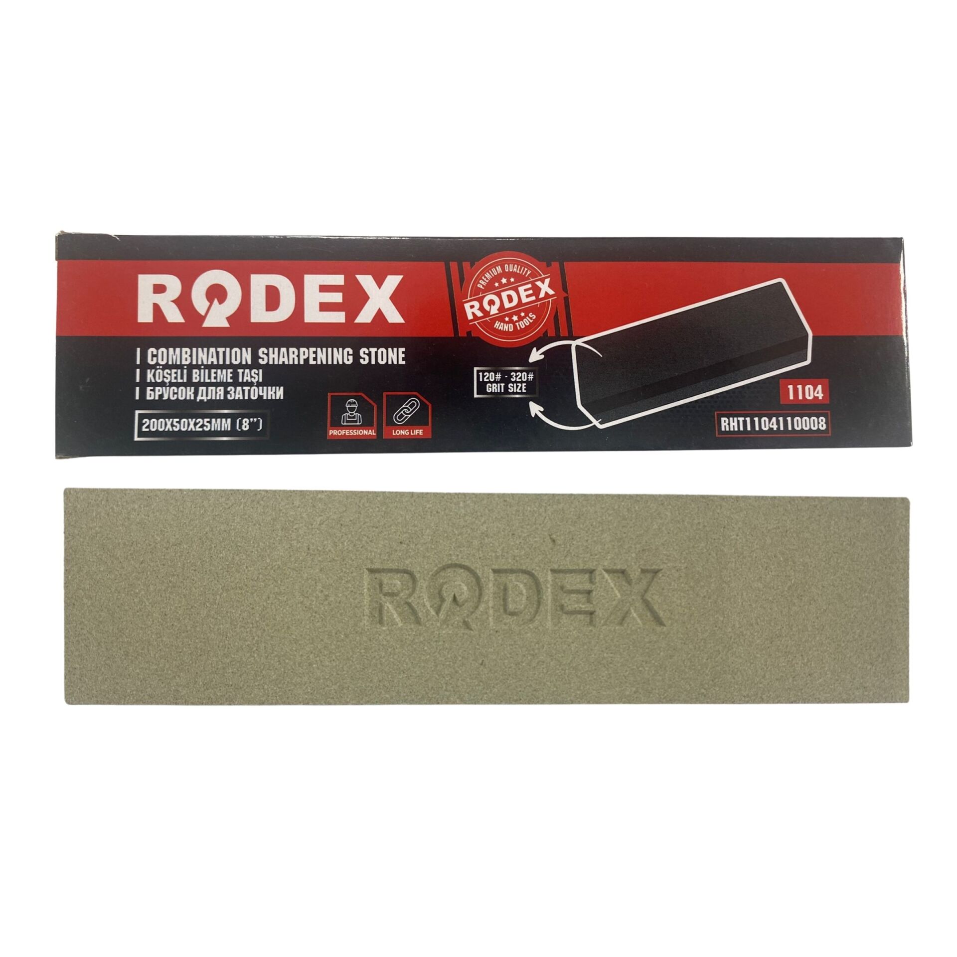 Rodex BIL08 Çift Taraflı Bileme Taşı 200mm*50