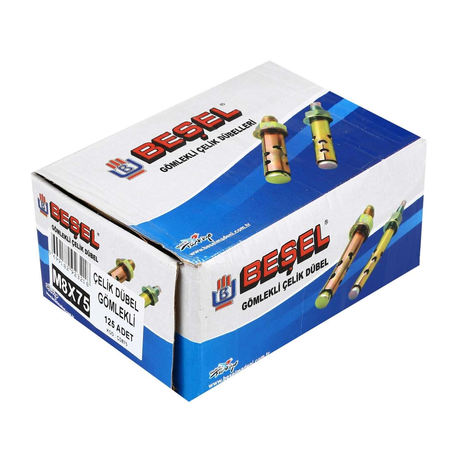 Beşel CD875 M8x75 Çelik Dübel Gömlekli*125