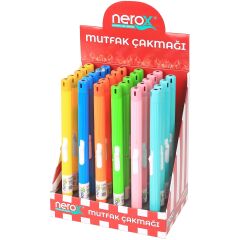 Nerox Nrx-402Q Çubuk Mutfak Çakmağı Siyah-Gri*30