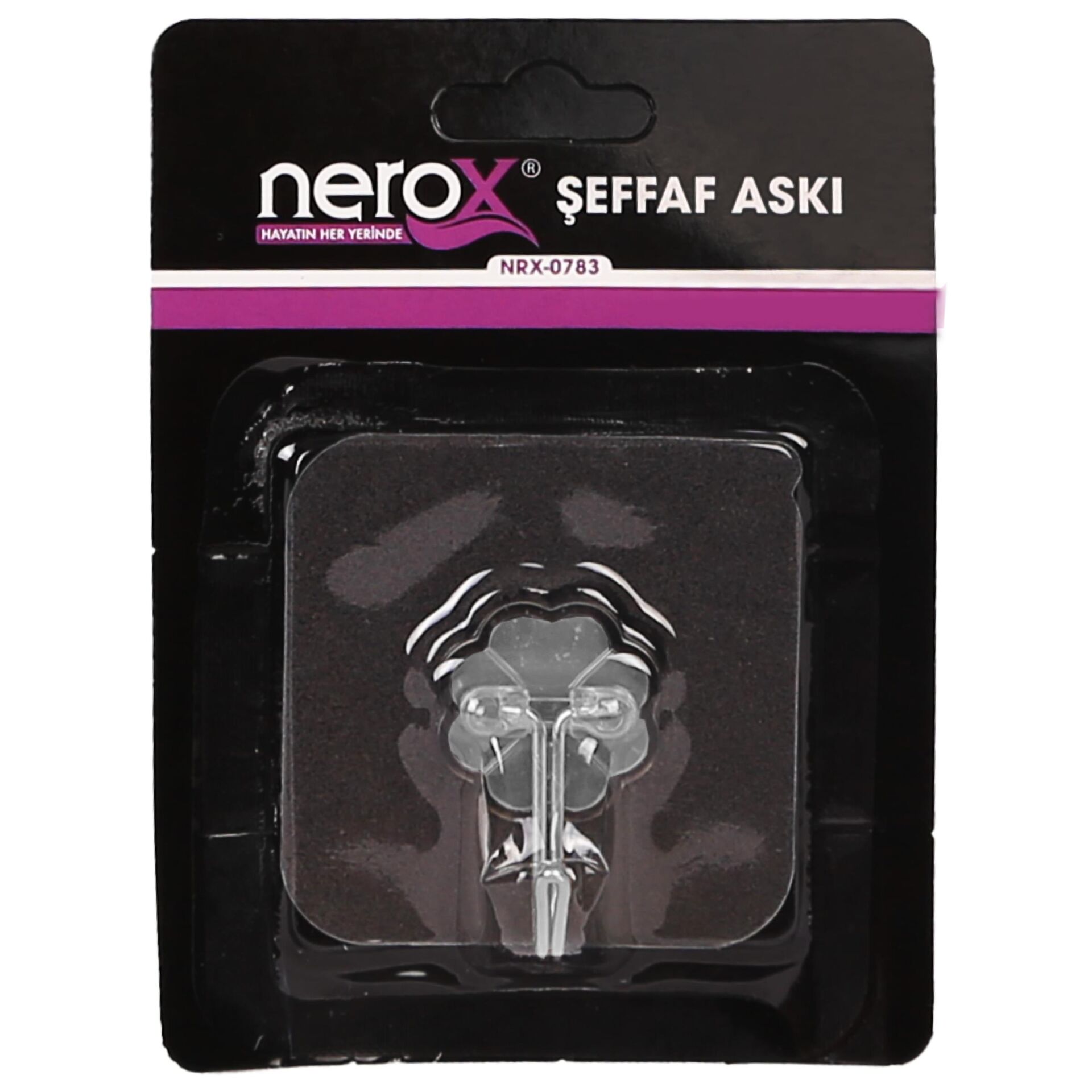 Nerox Nrx-0783 Mini Şeffaf Sticker Tekli Askı*48x4