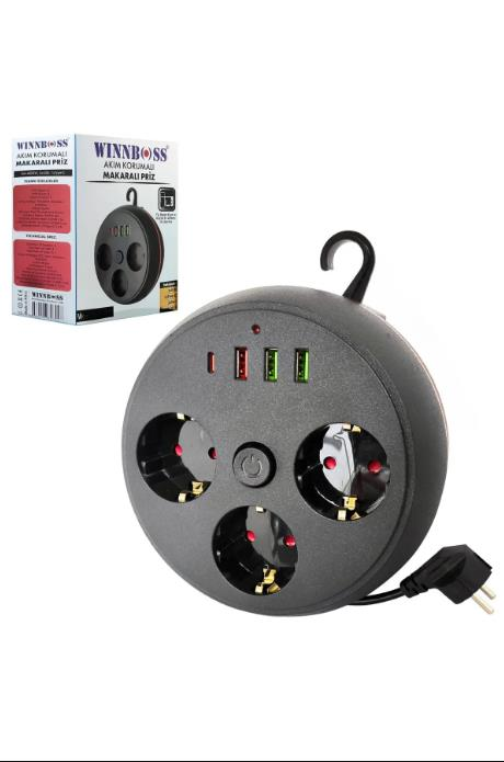 Winnboss Wn-3395 Akım Korumalı Uzatma Kablosu*30