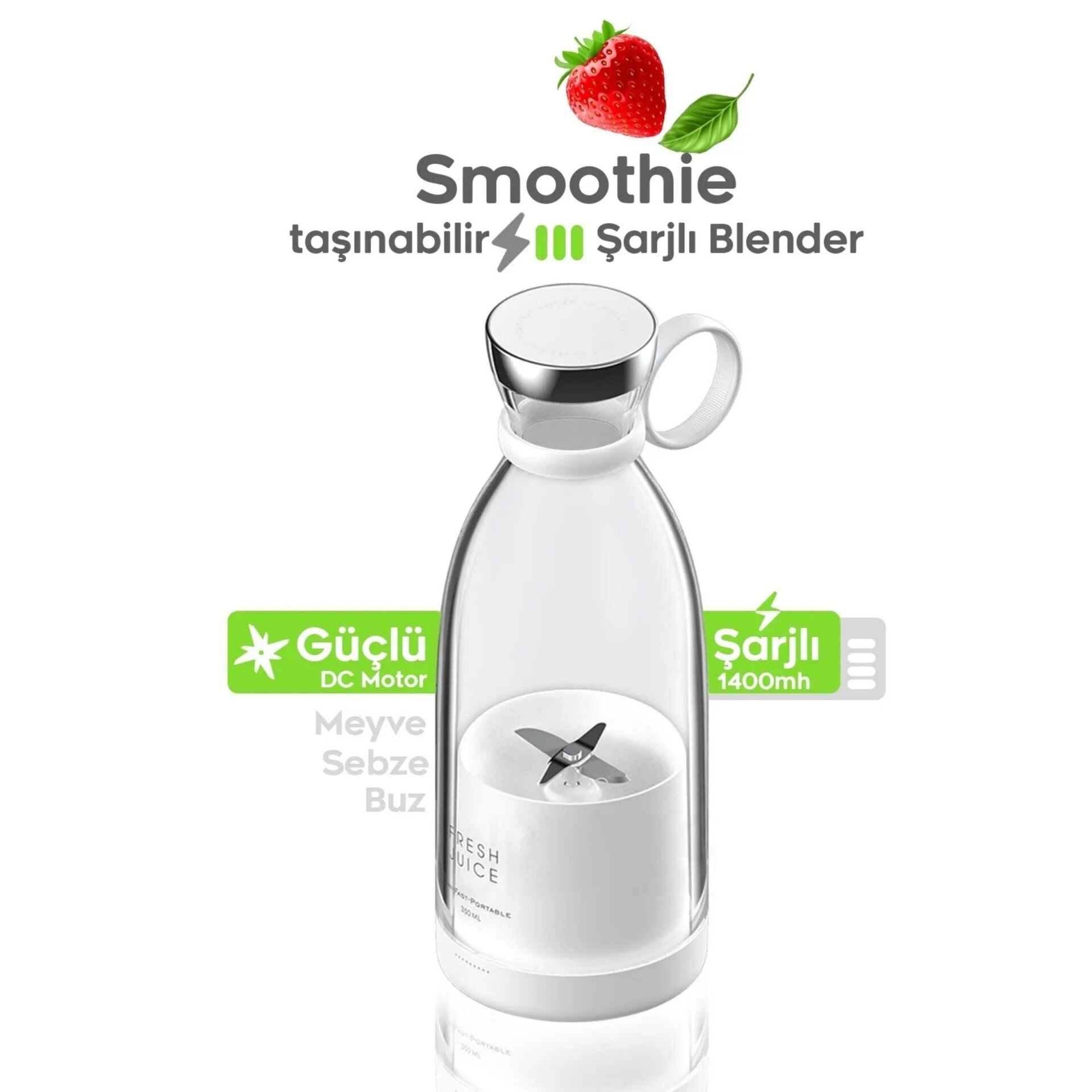 Bigpro B-008 Mini Şarjlı Blender Smoothie 380ml*60