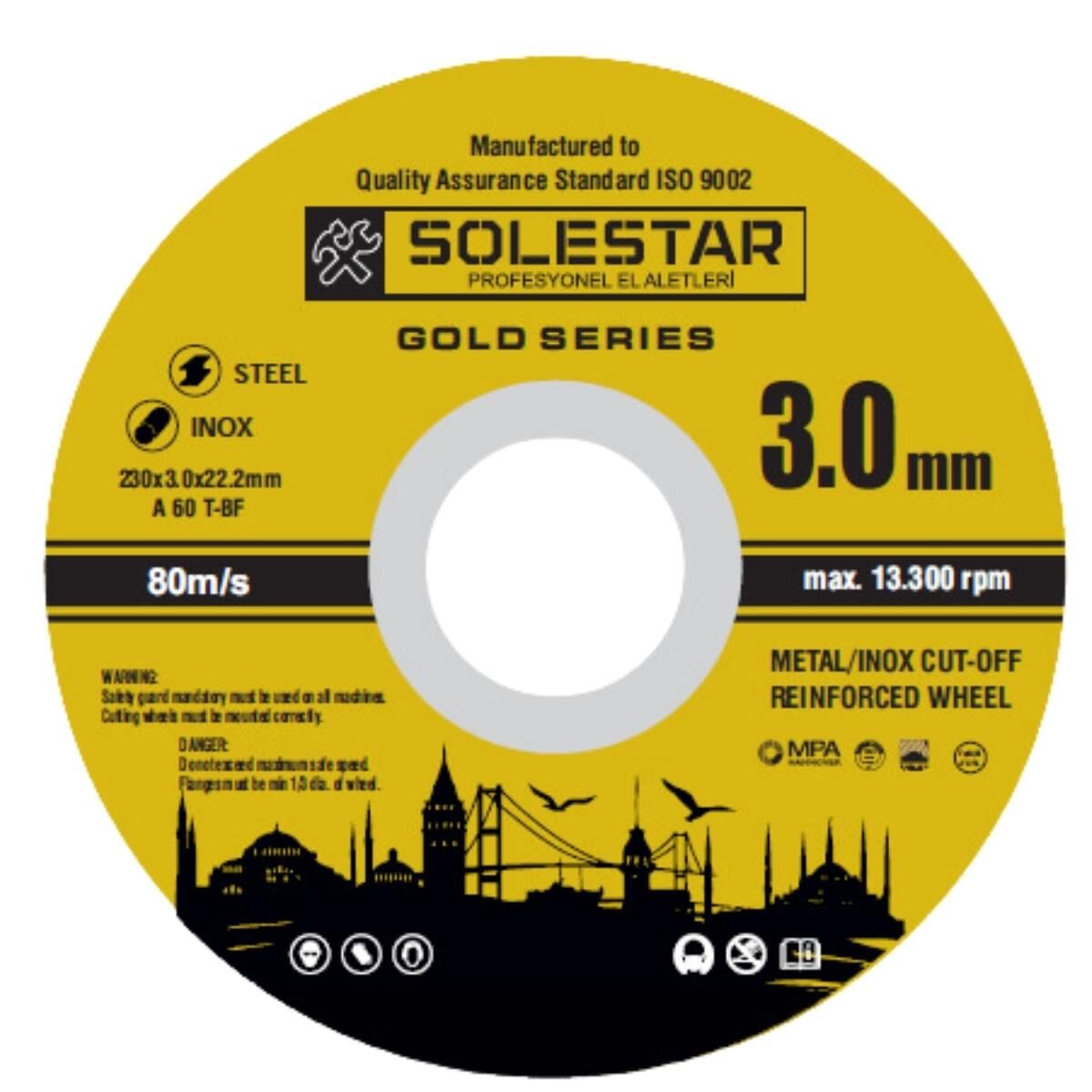 STR-2023 Metal Kesici Taş-180x3.0x22 mm*30x4