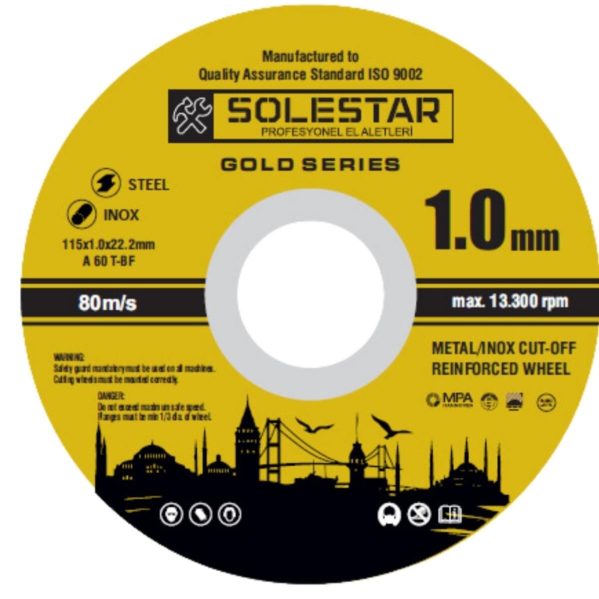 STR-2020 İnox Kesici Taş-180 x1.6 x 22mm*50x4
